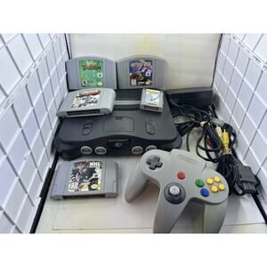 Nintendo 64 N64 Console Bundle w Controller Power Supply AV Cord 5 Games Retro